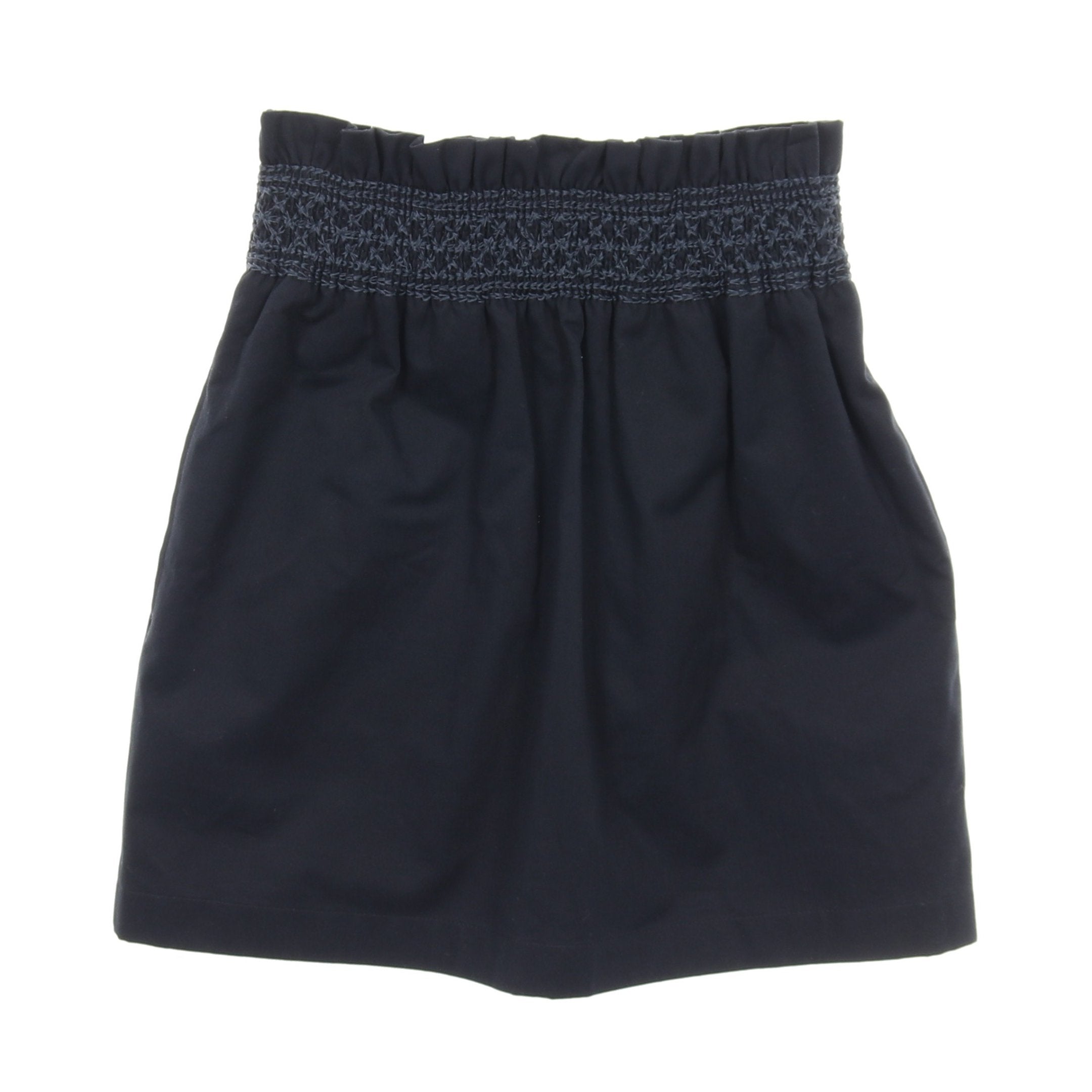ハイウエスト スモック スカート コットン ネイビー 25SS エルメス – RECLO