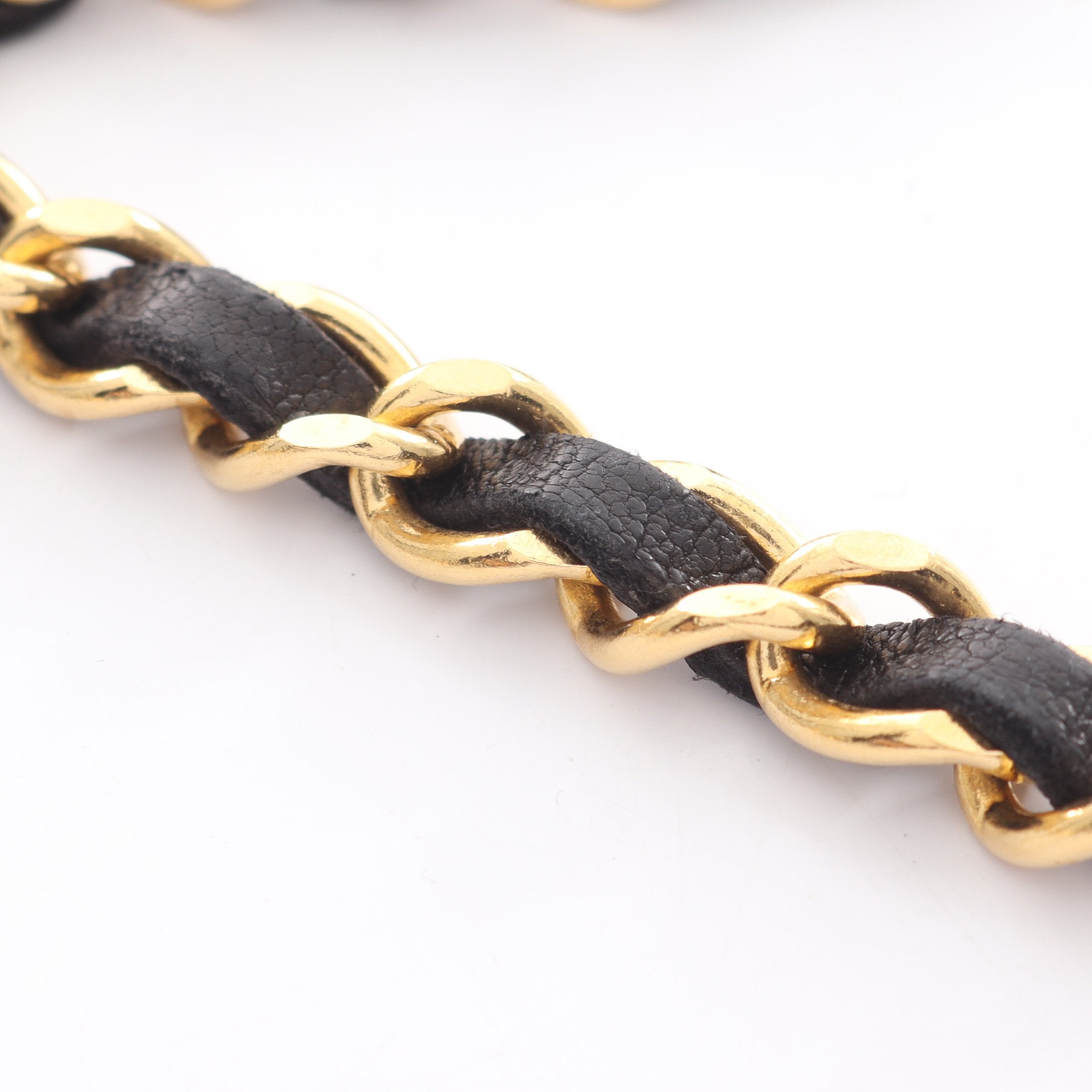 ココマーク チェーン ベルト GP レザー ブラック ゴールド 1982