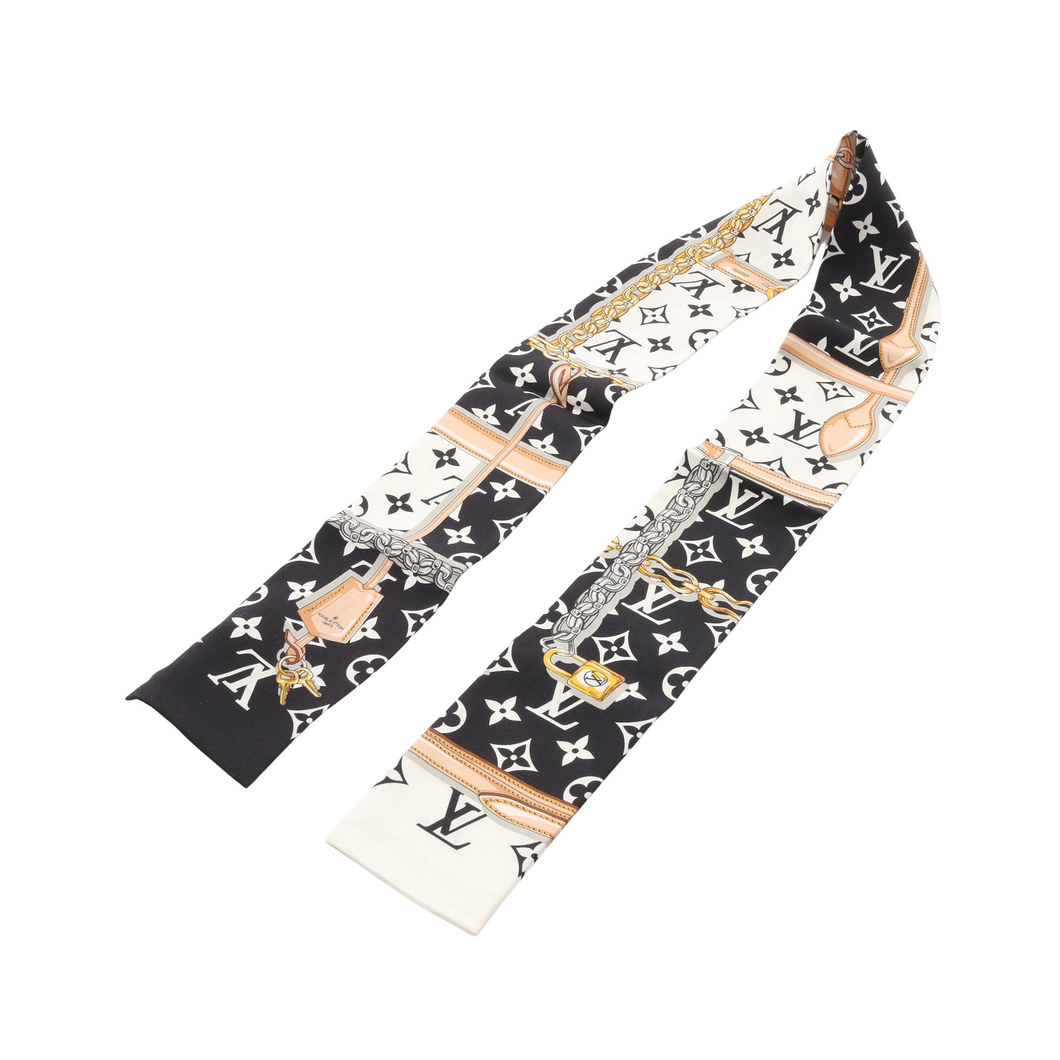 バンドー モノグラム コンフィデンシャル スカーフ シルク ブラック