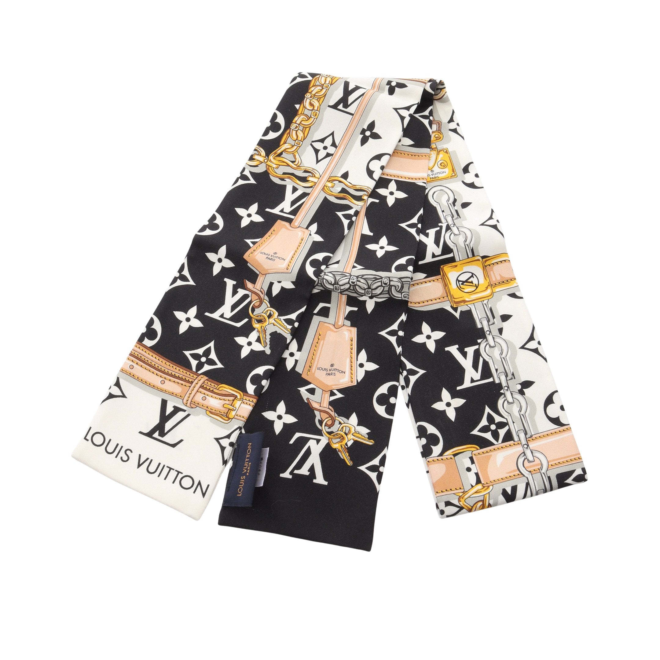 バンドー モノグラム コンフィデンシャル スカーフ シルク ブラック