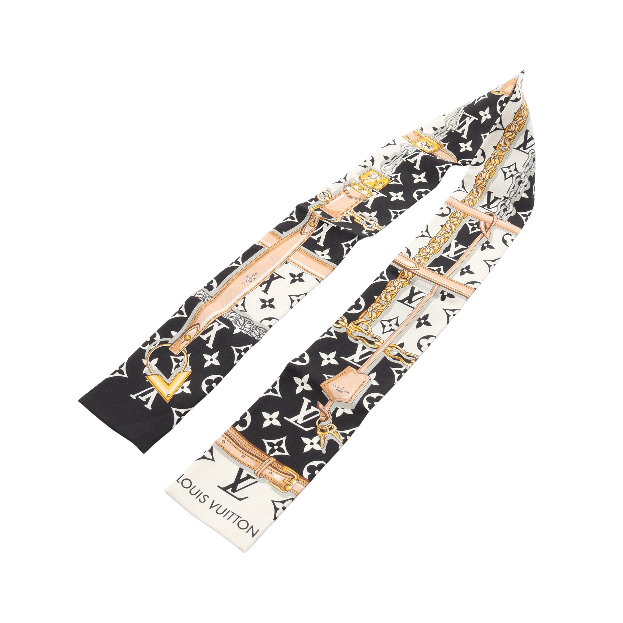 バンドー モノグラム コンフィデンシャル スカーフ シルク ブラック