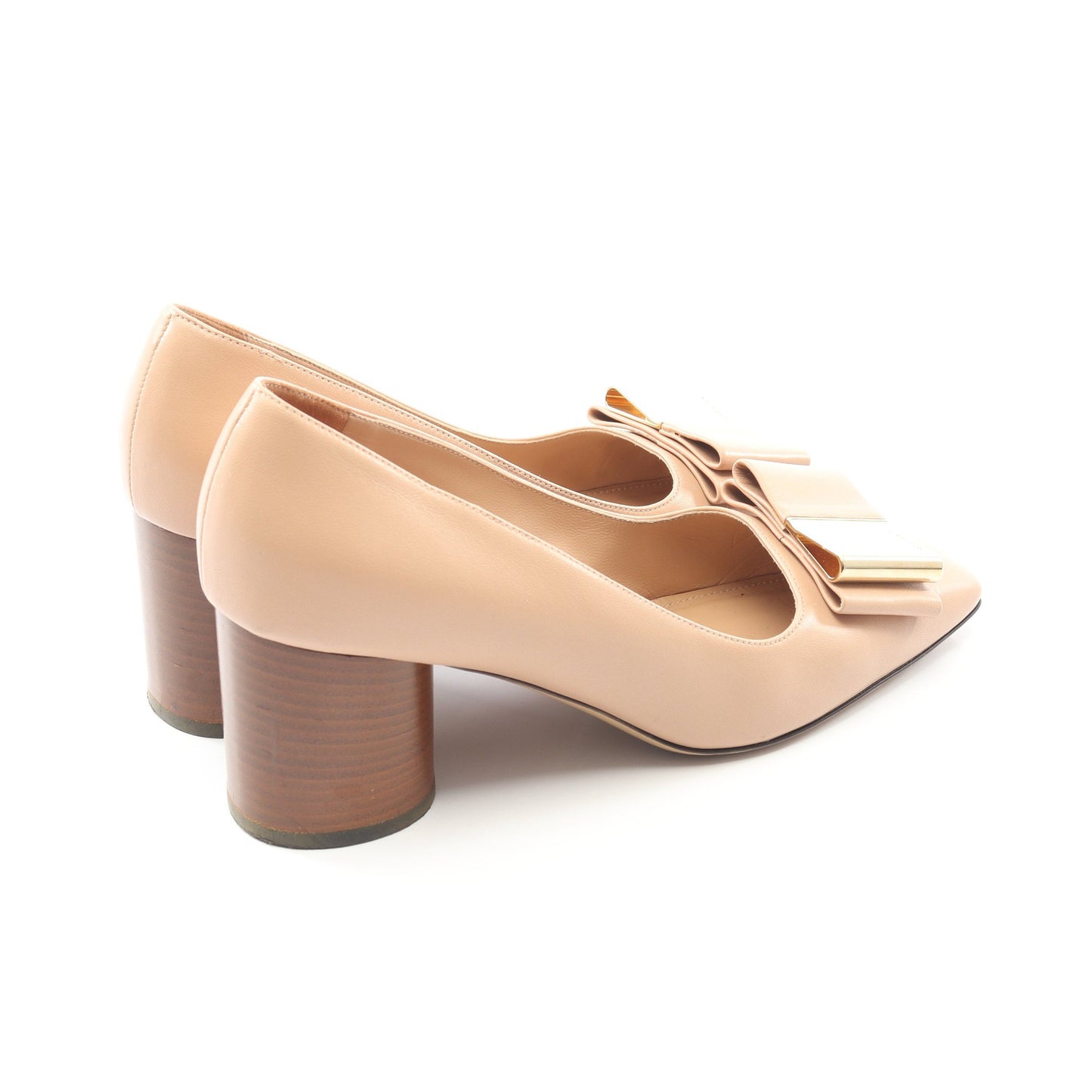 LENA リボンディテール パンプス レザー ピンクベージュ サルヴァトーレフェラガモ シューズ Salvatore Ferragamo