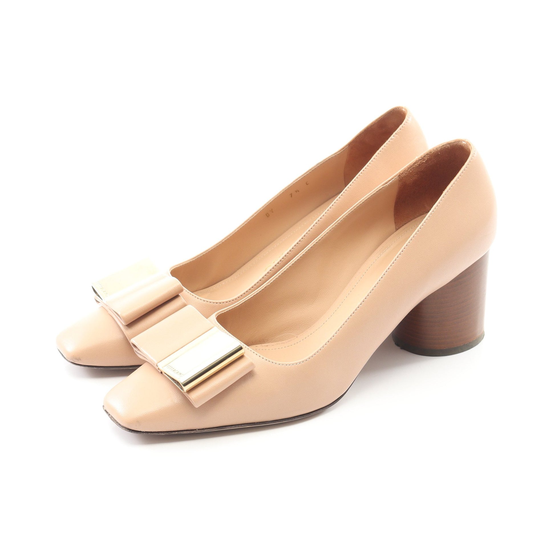 LENA リボンディテール パンプス レザー ピンクベージュ サルヴァトーレフェラガモ シューズ Salvatore Ferragamo