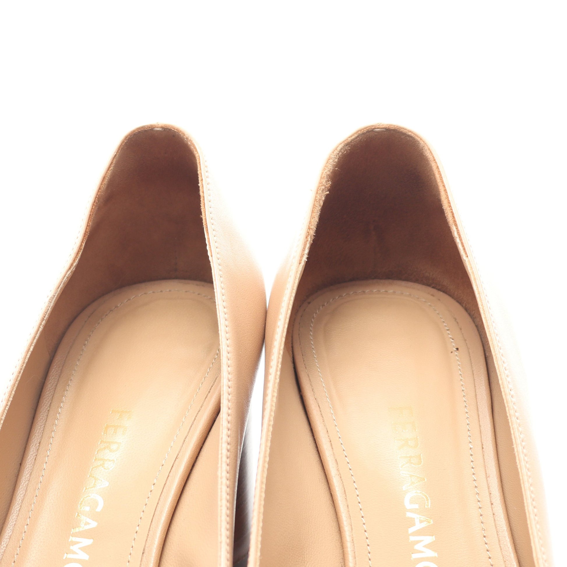 LENA リボンディテール パンプス レザー ピンクベージュ サルヴァトーレフェラガモ シューズ Salvatore Ferragamo