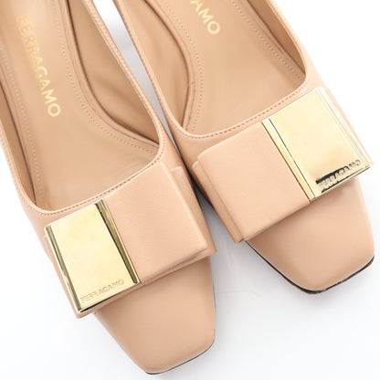 LENA リボンディテール パンプス レザー ピンクベージュ サルヴァトーレフェラガモ シューズ Salvatore Ferragamo