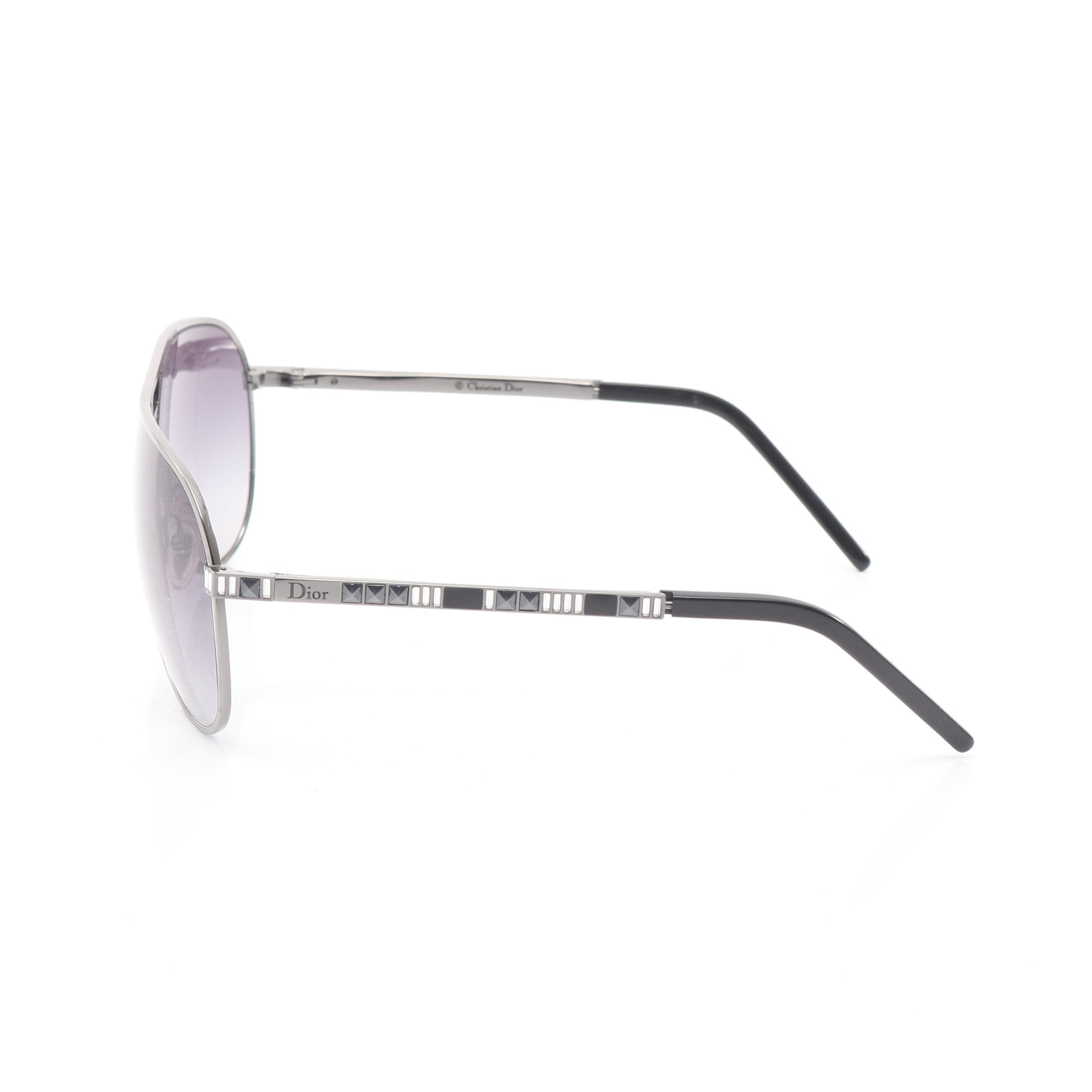 ティアドロップ サングラス ブラック シルバー グラデーションレンズ