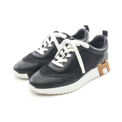 バウンシング スニーカー メッシュ レザー ブラック ホワイト イエローブラウン エルメス シューズ HERMES