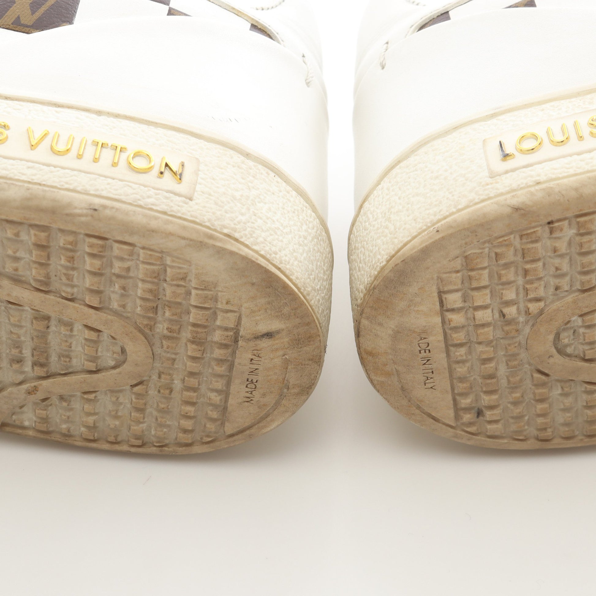 フロントローライン ダミエ モノグラム スニーカー レザー ホワイト ブラウン ルイヴィトン シューズ LOUIS VUITTON