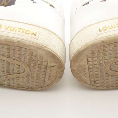 フロントローライン ダミエ モノグラム スニーカー レザー ホワイト ブラウン ルイヴィトン シューズ LOUIS VUITTON