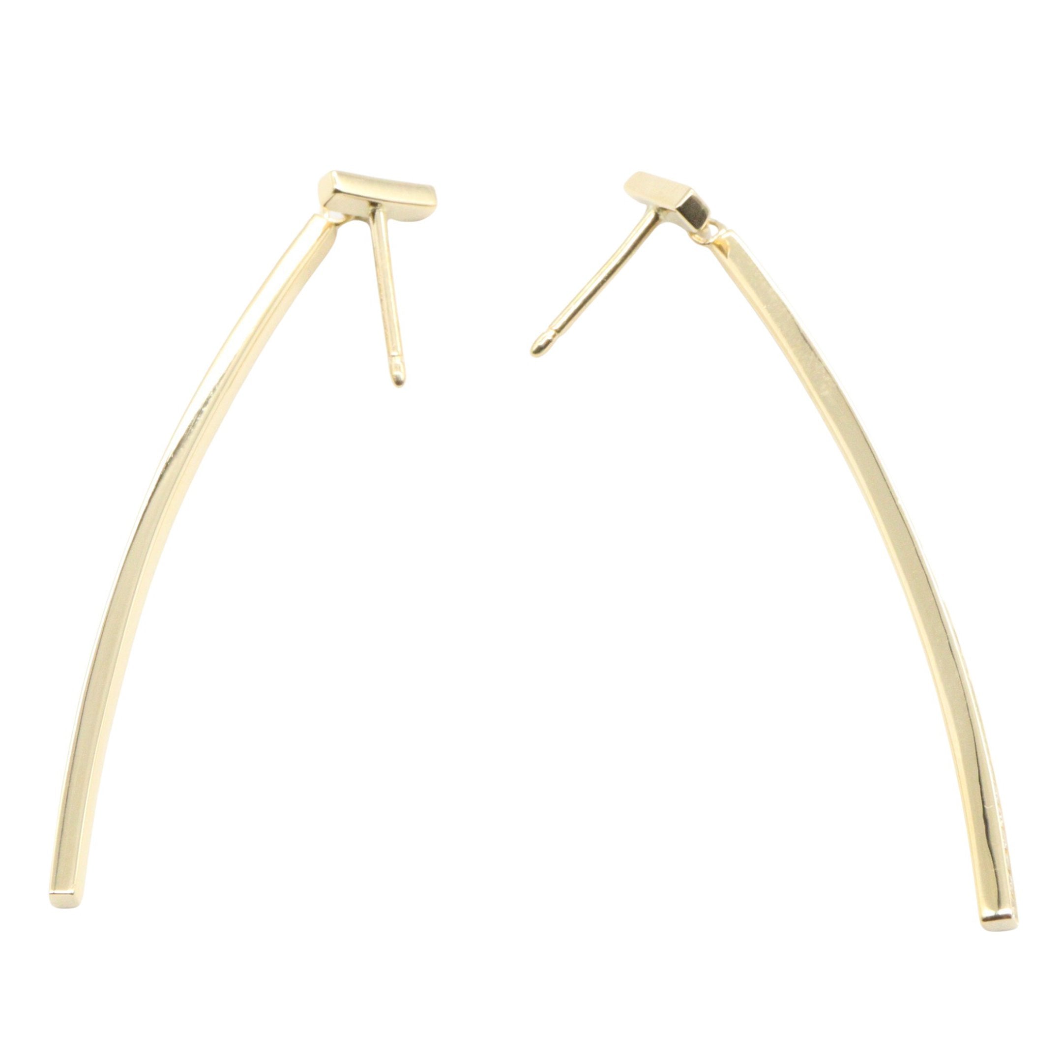 Tバー ダイヤ ピアス ピアス K18YG ダイヤモンド イエローゴールド