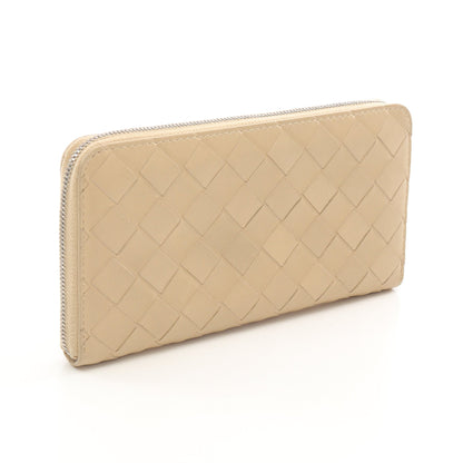 イントレチャート ラウンドファスナー長財布 レザー ベージュ ボッテガヴェネタ 財布・小物 BOTTEGA VENETA