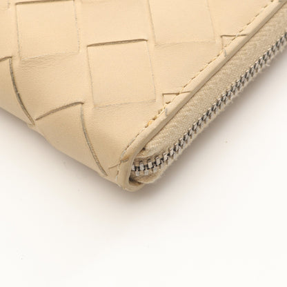 イントレチャート ラウンドファスナー長財布 レザー ベージュ ボッテガヴェネタ 財布・小物 BOTTEGA VENETA