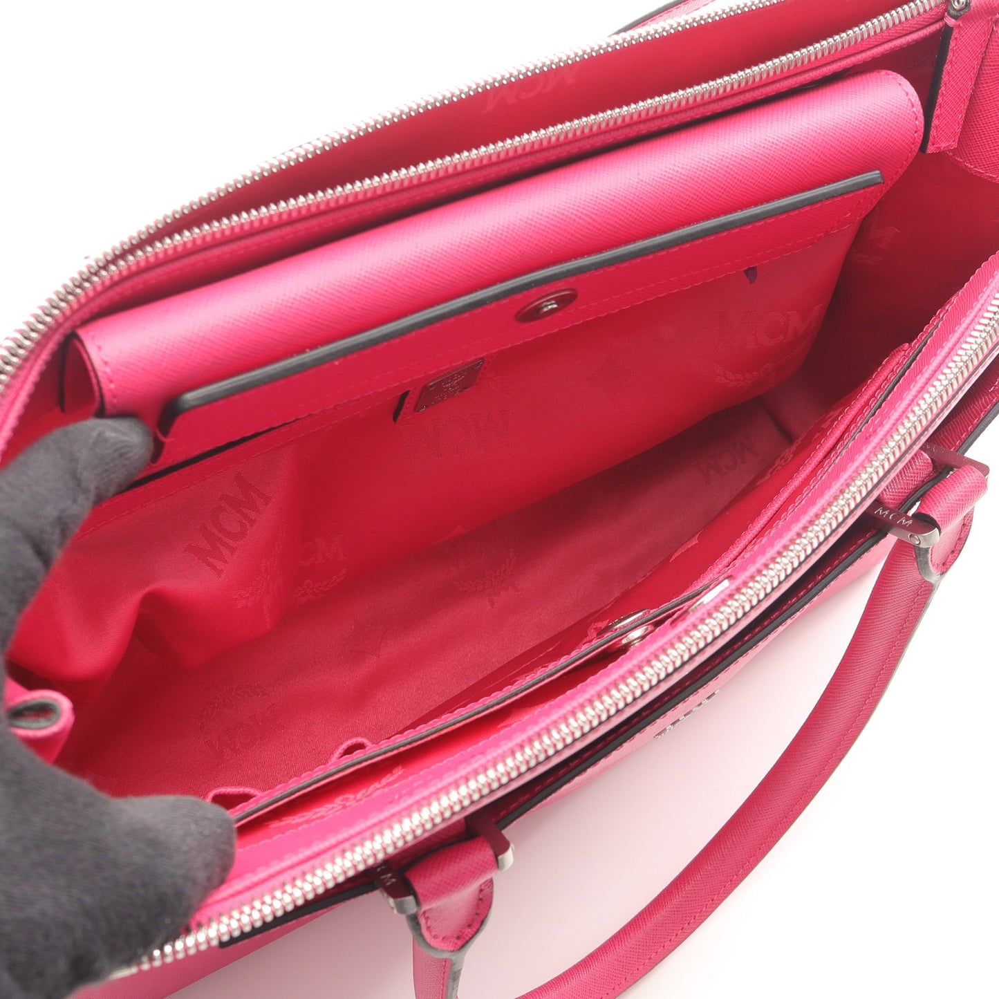 ハンドバッグ トートバッグ レザー ピンクパープル 2WAY エムシーエム バッグ MCM