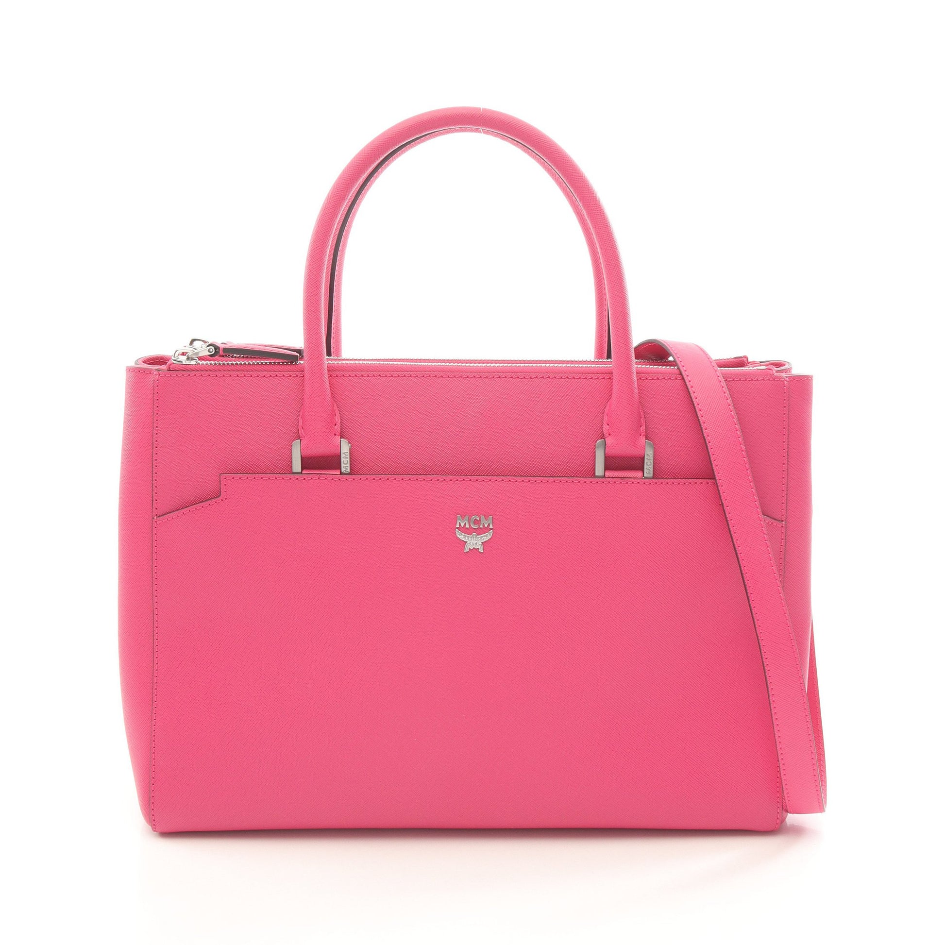 ハンドバッグ トートバッグ レザー ピンクパープル 2WAY エムシーエム バッグ MCM