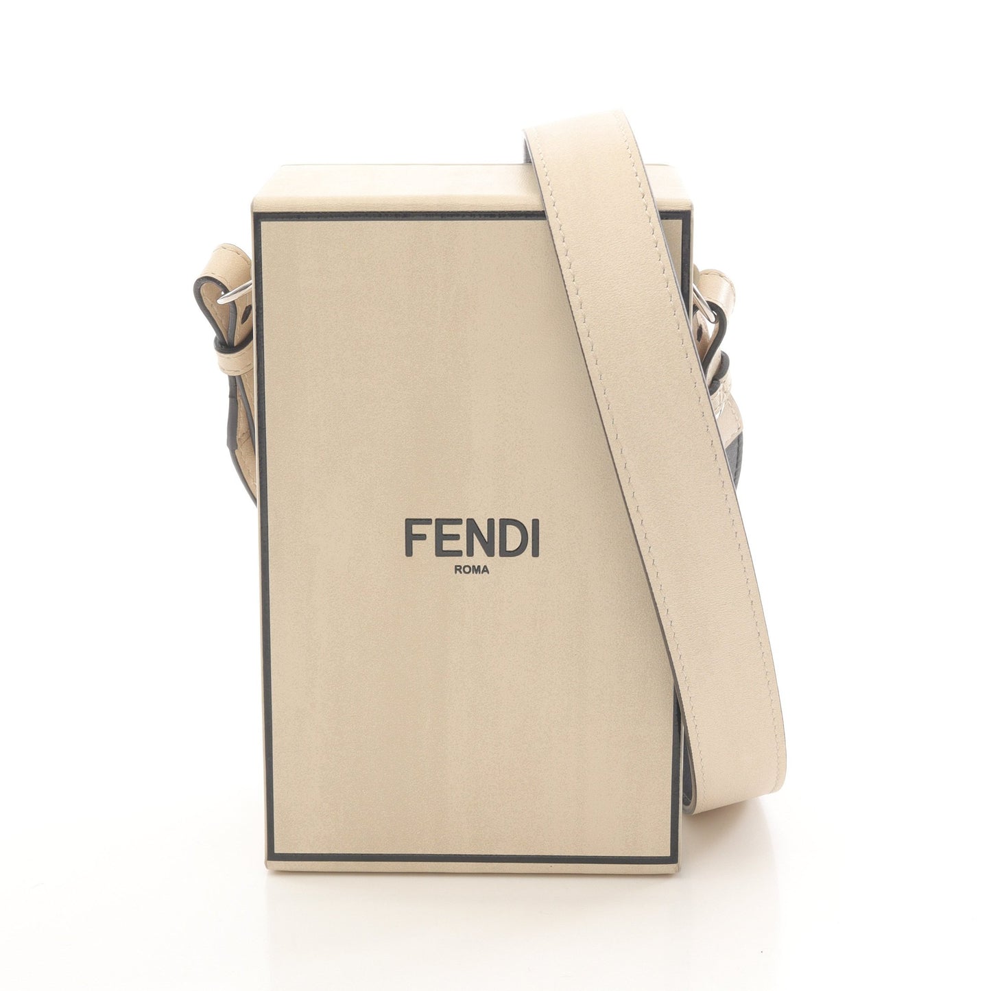 ボックス ショルダーバッグ レザー ベージュ フェンディ バッグ FENDI