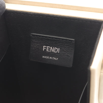 ボックス ショルダーバッグ レザー ベージュ フェンディ バッグ FENDI