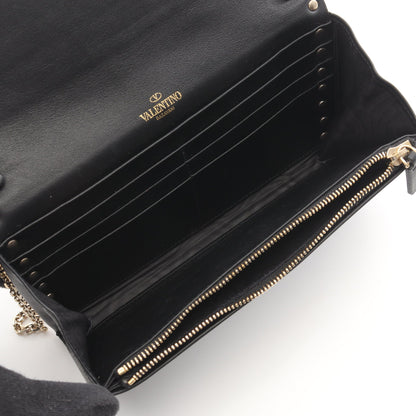 ロックスタッズ チェーンウォレット レザー ブラック ヴァレンティノガラヴァーニ バッグ VALENTINO GARAVANI