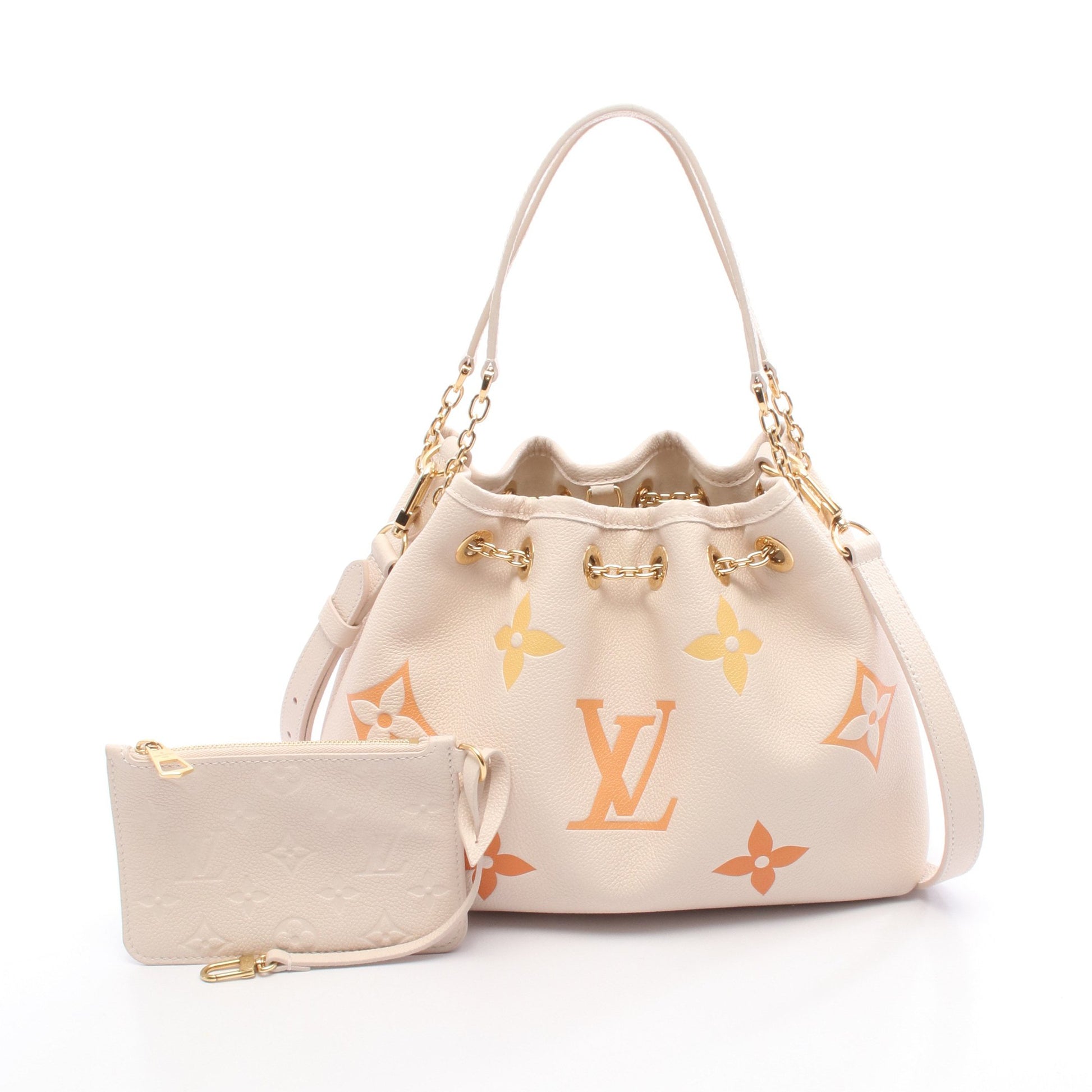 サマーバンドル モノグラムアンプラント ハンドバッグ レザー ライトベージュ オレンジ 2WAY ルイヴィトン バッグ LOUIS VUITTON