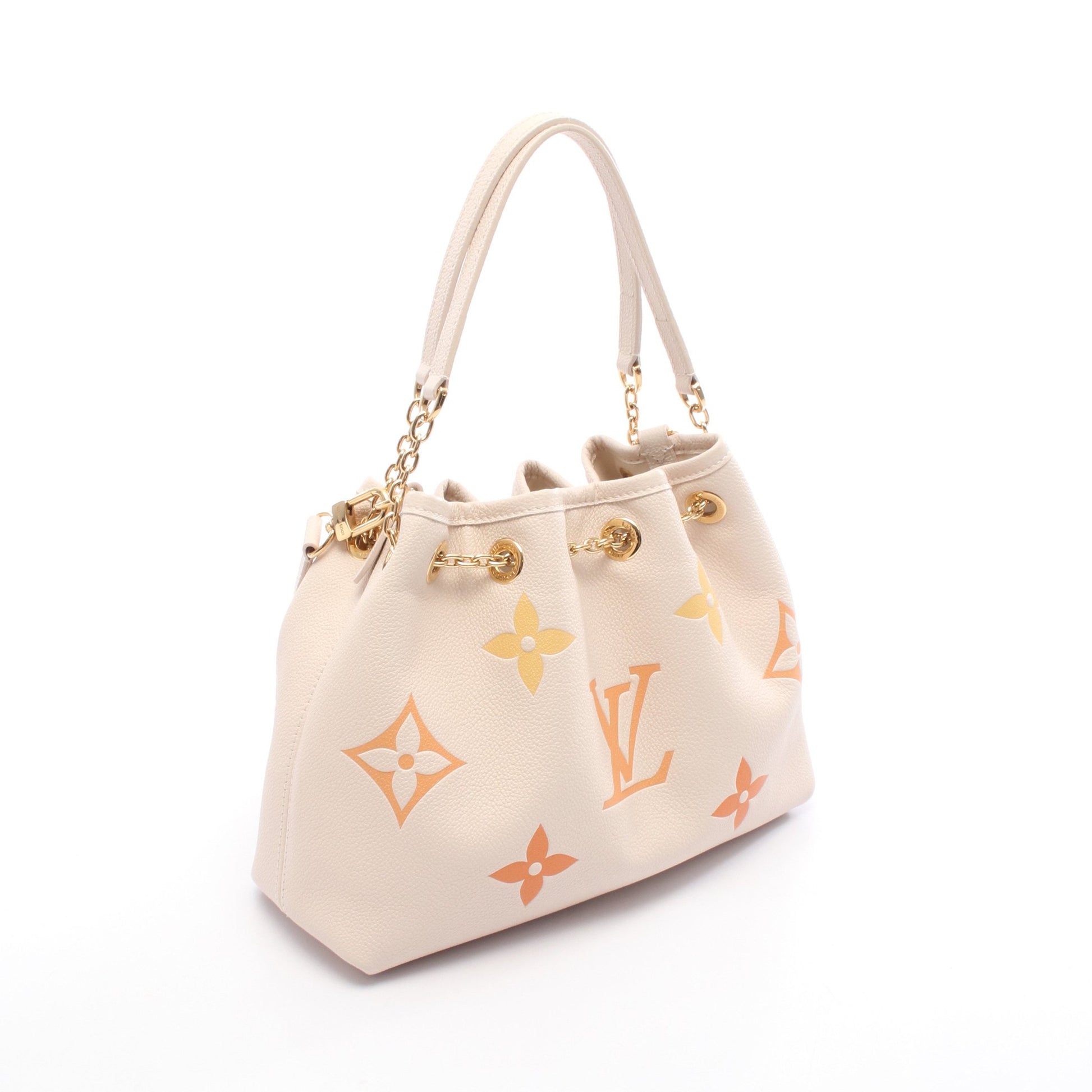サマーバンドル モノグラムアンプラント ハンドバッグ レザー ライトベージュ オレンジ 2WAY ルイヴィトン バッグ LOUIS VUITTON