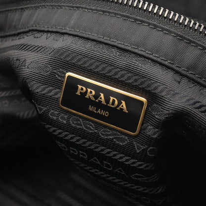 カイエトロンプルイユ ショルダーバッグ トートバッグ ナイロン サフィアーノレザー ブラック マルチカラー プラダ バッグ PRADA