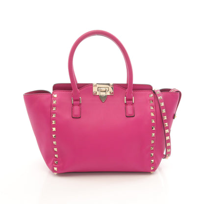 ロックスタッズ ハンドバッグ レザー ピンクパープル 2WAY ヴァレンティノ バッグ VALENTINO