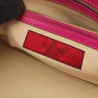 ロックスタッズ ハンドバッグ レザー ピンクパープル 2WAY ヴァレンティノ バッグ VALENTINO