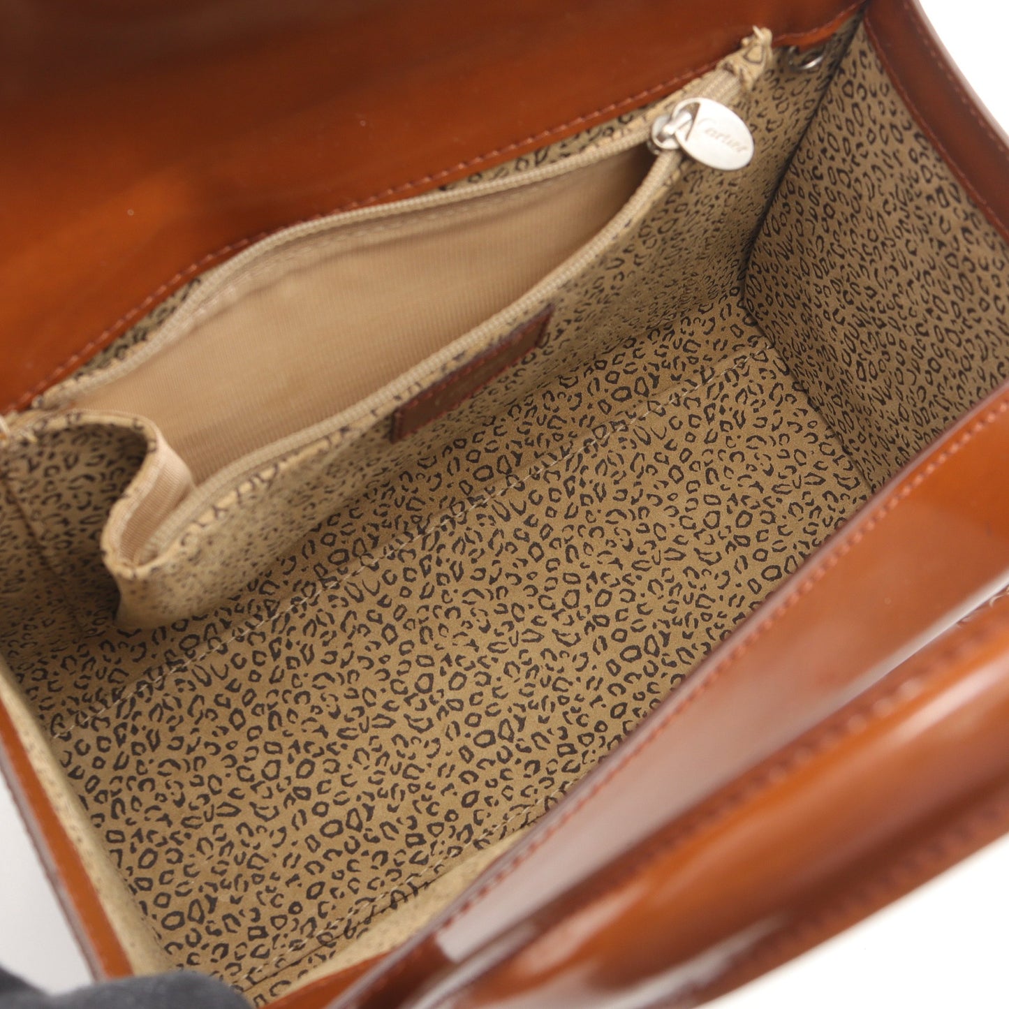 パンテール ハンドバッグ レザー ブラウン カルティエ バッグ Cartier