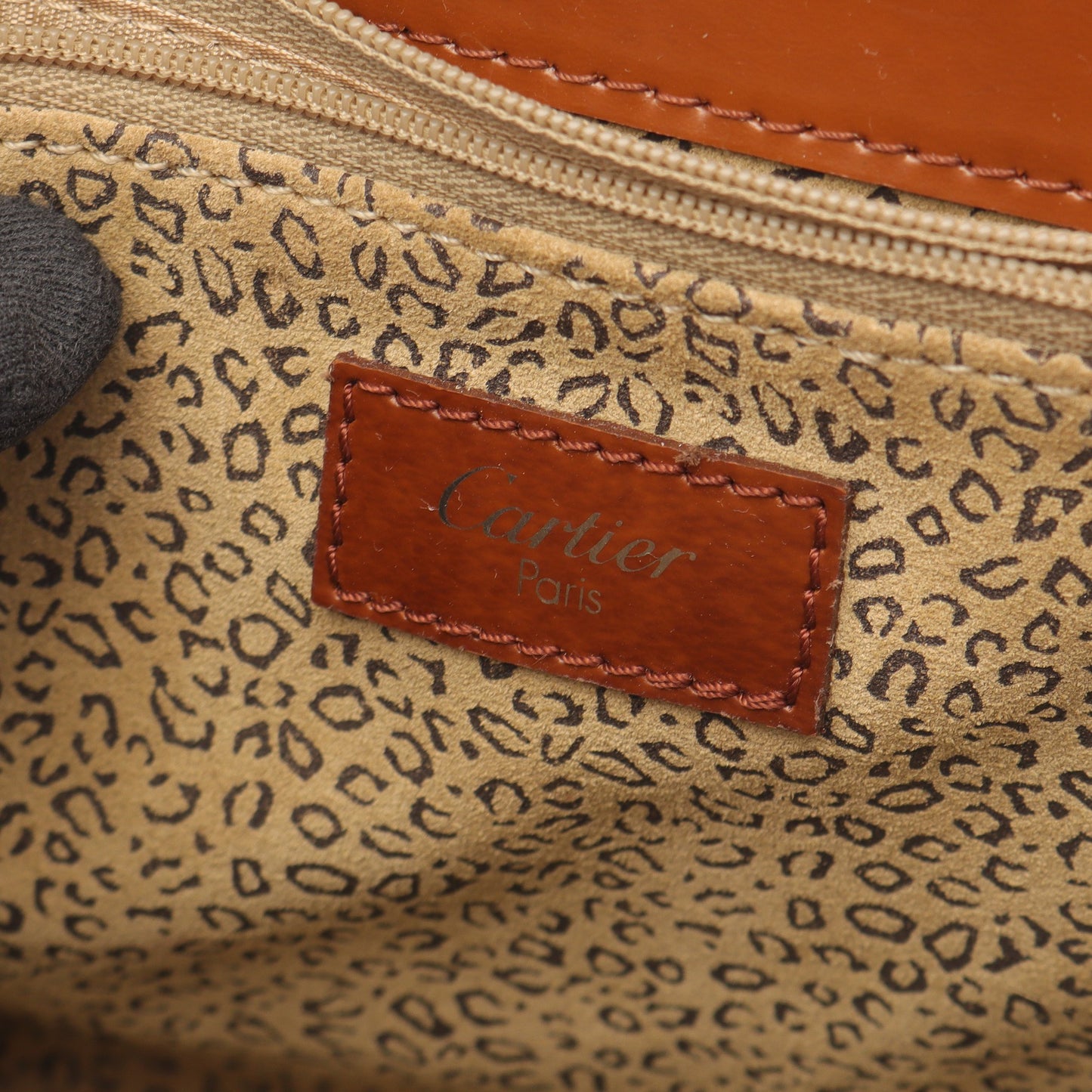 パンテール ハンドバッグ レザー ブラウン カルティエ バッグ Cartier