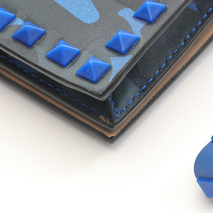 ロックスタッズ クラッチバッグ カモフラージュ レザー ブルー マルチカラー ヴァレンティノガラヴァーニ バッグ VALENTINO GARAVANI