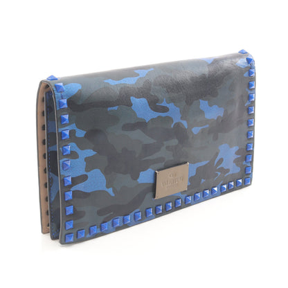 ロックスタッズ クラッチバッグ カモフラージュ レザー ブルー マルチカラー ヴァレンティノガラヴァーニ バッグ VALENTINO GARAVANI