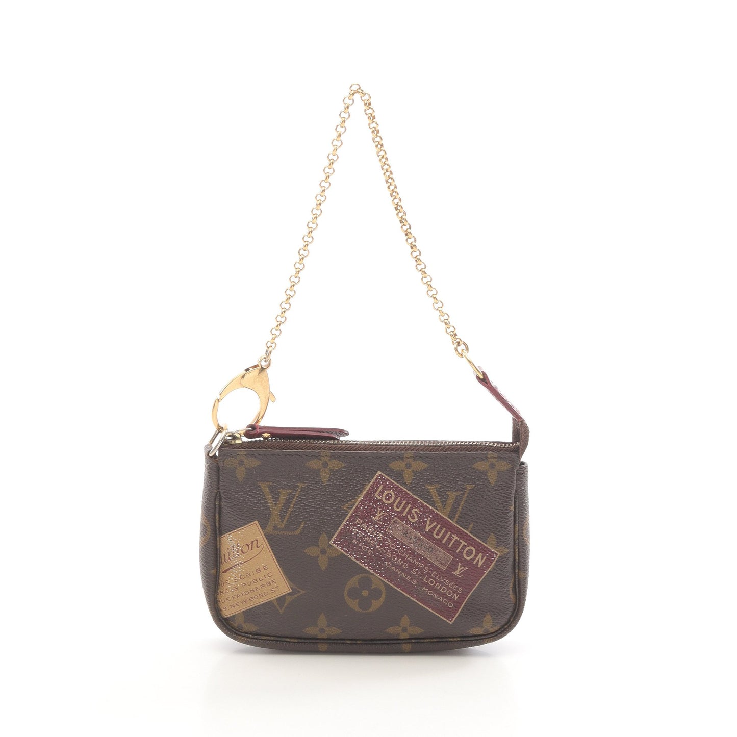 ミニポシェット アクセソワール モノグラムラベルコレクション チェーンハンドバッグ PVC レザー ブラウン マルチカラー ルイヴィトン バッグ LOUIS VUITTON