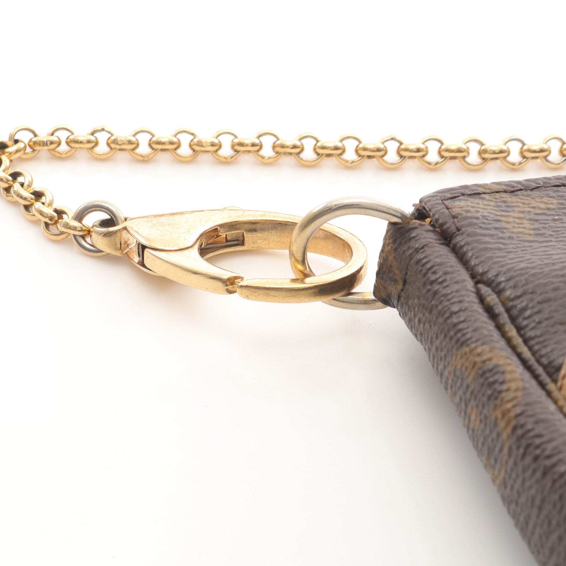 ミニポシェット アクセソワール モノグラムラベルコレクション チェーンハンドバッグ PVC レザー ブラウン マルチカラー ルイヴィトン バッグ LOUIS VUITTON