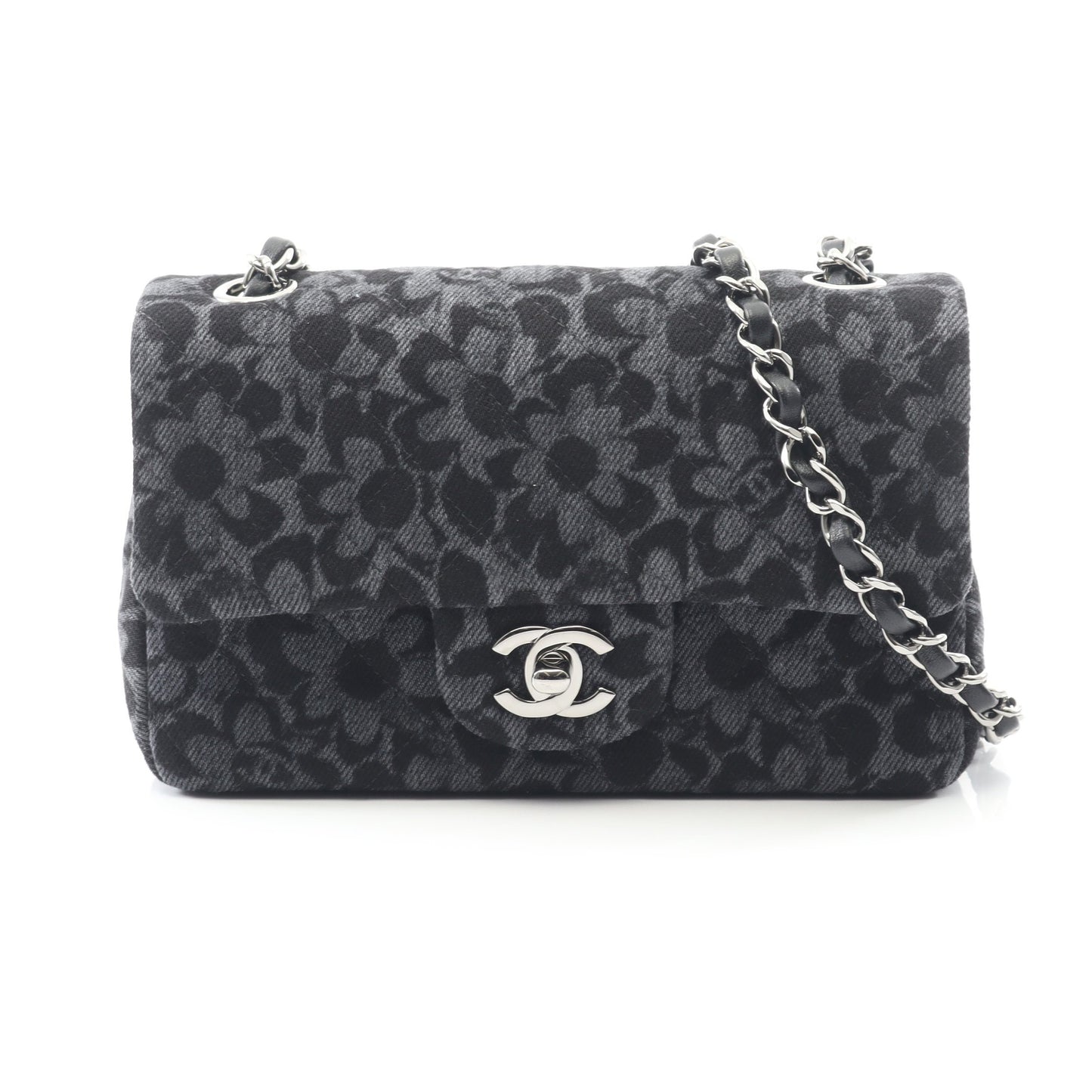 ミニマトラッセ20 チェーンショルダーバッグ デニム ダークグレー ブラック シルバー金具 シャネル バッグ CHANEL
