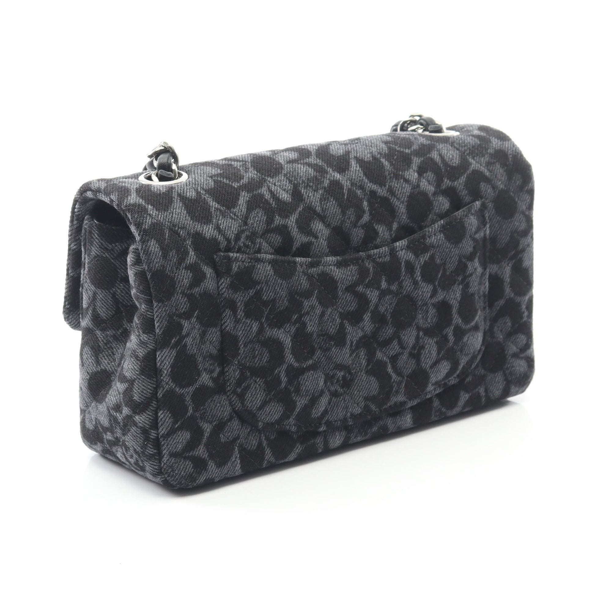 ミニマトラッセ20 チェーンショルダーバッグ デニム ダークグレー ブラック シルバー金具 シャネル バッグ CHANEL