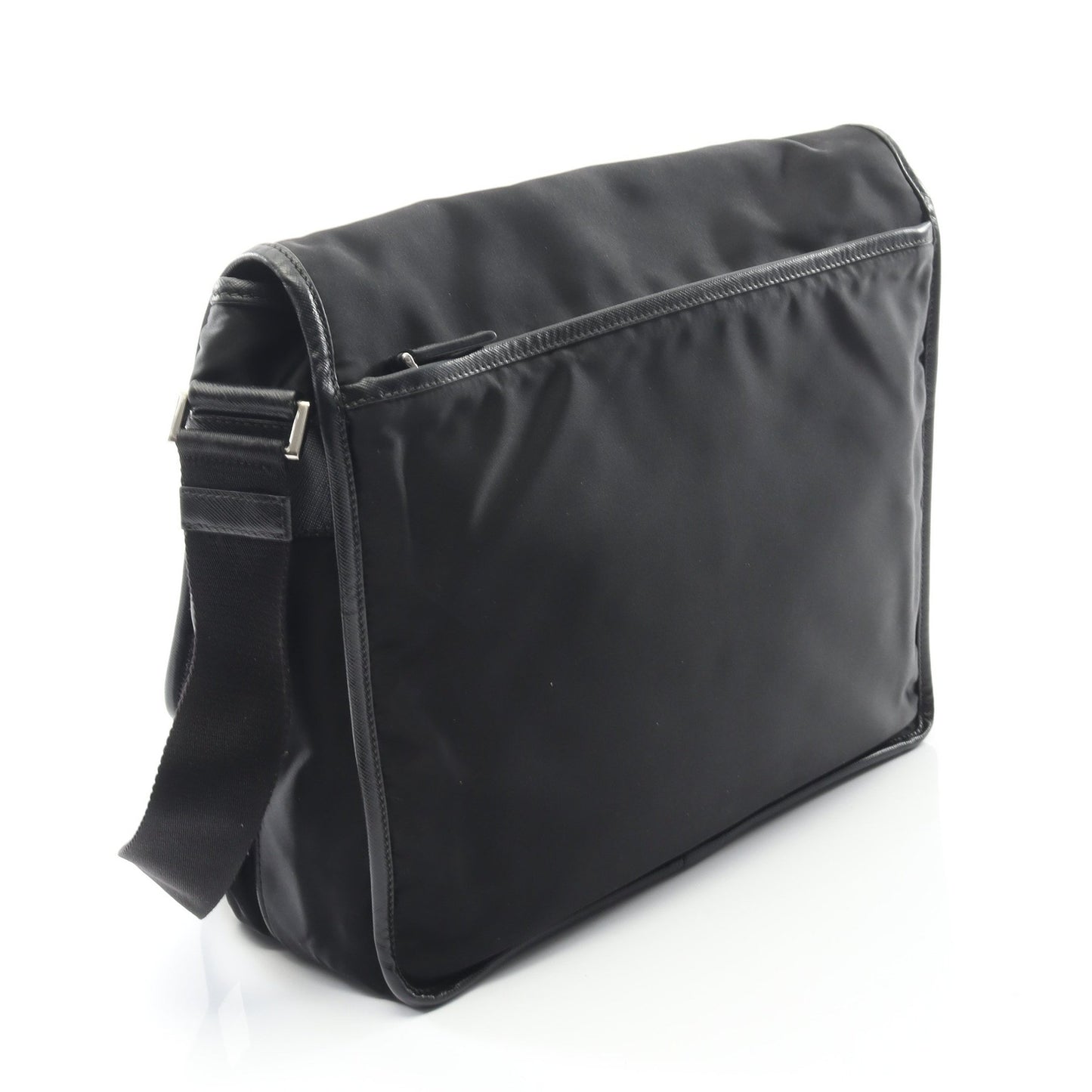 TESSUTO+SAFFIANO ロゴ メッセンジャーバッグ ショルダーバッグ ナイロン サフィアーノレザー ブラック プラダ バッグ PRADA