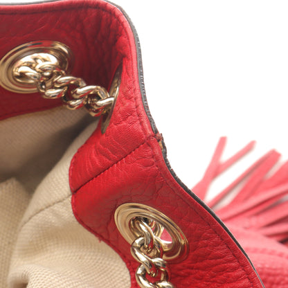 ソーホー インターロッキングG チェーンショルダーバッグ レザー レッド グッチ バッグ GUCCI