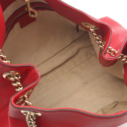 ソーホー インターロッキングG チェーンショルダーバッグ レザー レッド グッチ バッグ GUCCI