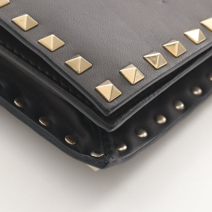 ロックスタッズ クラッチバッグ レザー ブラック ヴァレンティノガラヴァーニ バッグ VALENTINO GARAVANI