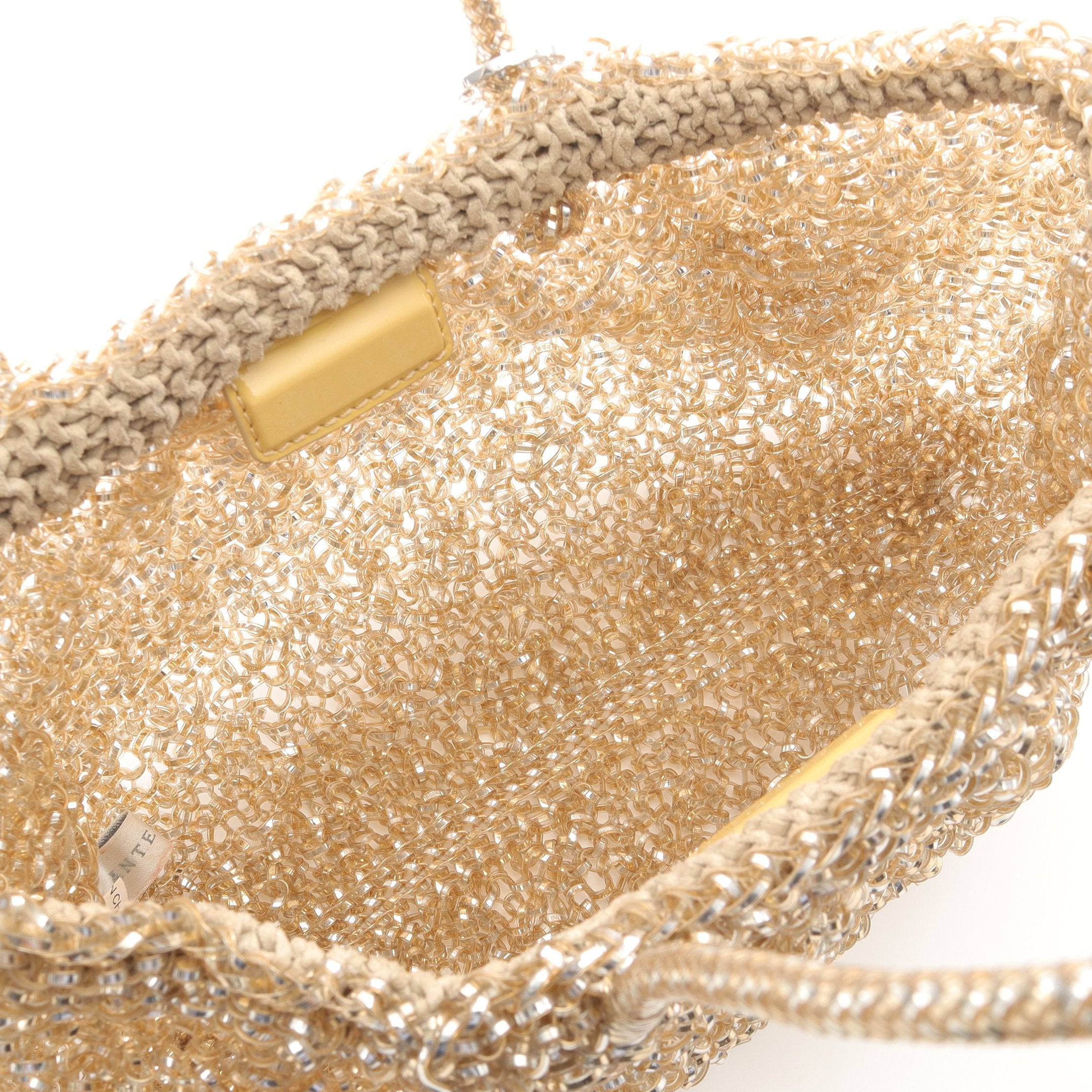 ワイヤーバッグ ハンドバッグ PVC エナメルレザー ゴールド 2WAY