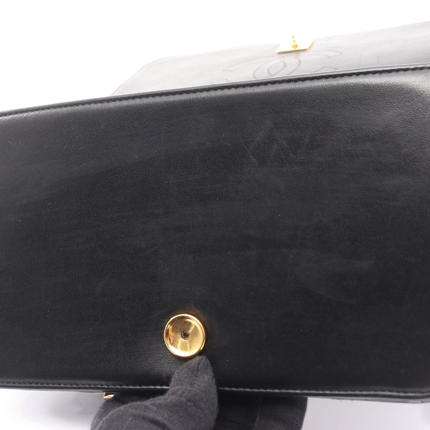 マトラッセ フルフラップ チェーンショルダーバッグ ラムスキン ブラック ゴールド金具 シャネル バッグ CHANEL