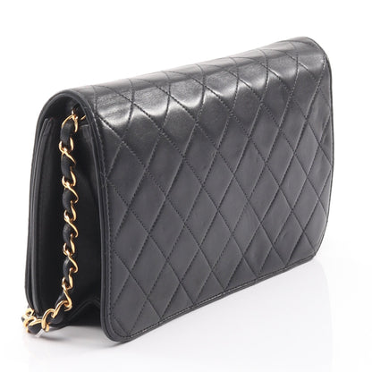 マトラッセ フルフラップ チェーンショルダーバッグ ラムスキン ブラック ゴールド金具 シャネル バッグ CHANEL