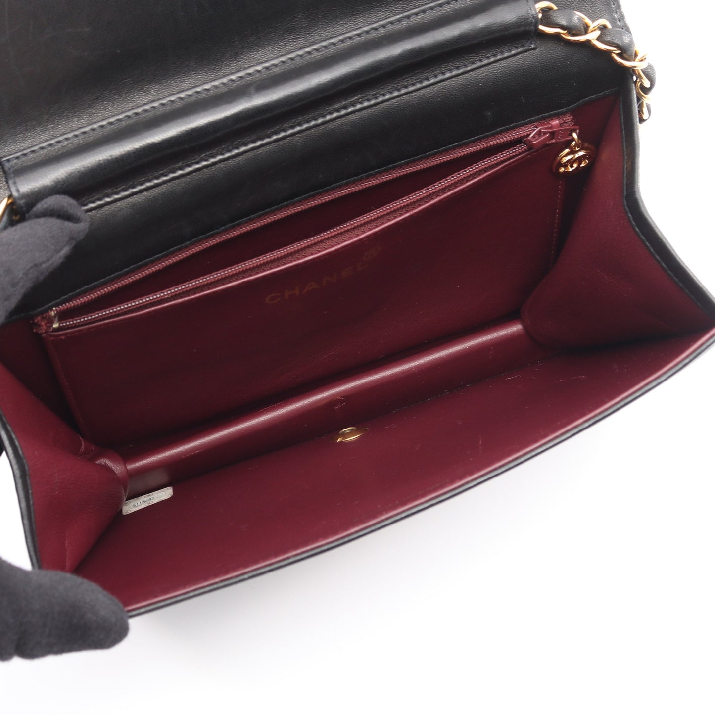 マトラッセ フルフラップ チェーンショルダーバッグ ラムスキン ブラック ゴールド金具 シャネル バッグ CHANEL