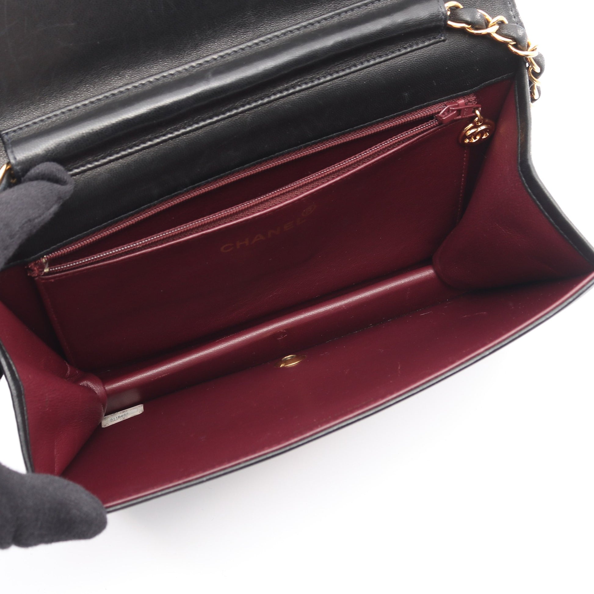 マトラッセ フルフラップ チェーンショルダーバッグ ラムスキン ブラック ゴールド金具 シャネル バッグ CHANEL