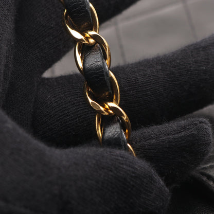 マトラッセ Wフラップ Wチェーンショルダーバッグ ラムスキン ブラック ゴールド金具 シャネル バッグ CHANEL