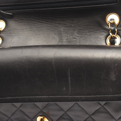 マトラッセ Wフラップ Wチェーンショルダーバッグ ラムスキン ブラック ゴールド金具 シャネル バッグ CHANEL