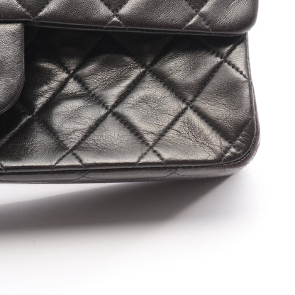 マトラッセ Wフラップ Wチェーンショルダーバッグ ラムスキン ブラック ゴールド金具 シャネル バッグ CHANEL