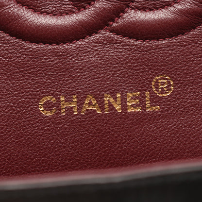 マトラッセ Wフラップ Wチェーンショルダーバッグ ラムスキン ブラック ゴールド金具 シャネル バッグ CHANEL