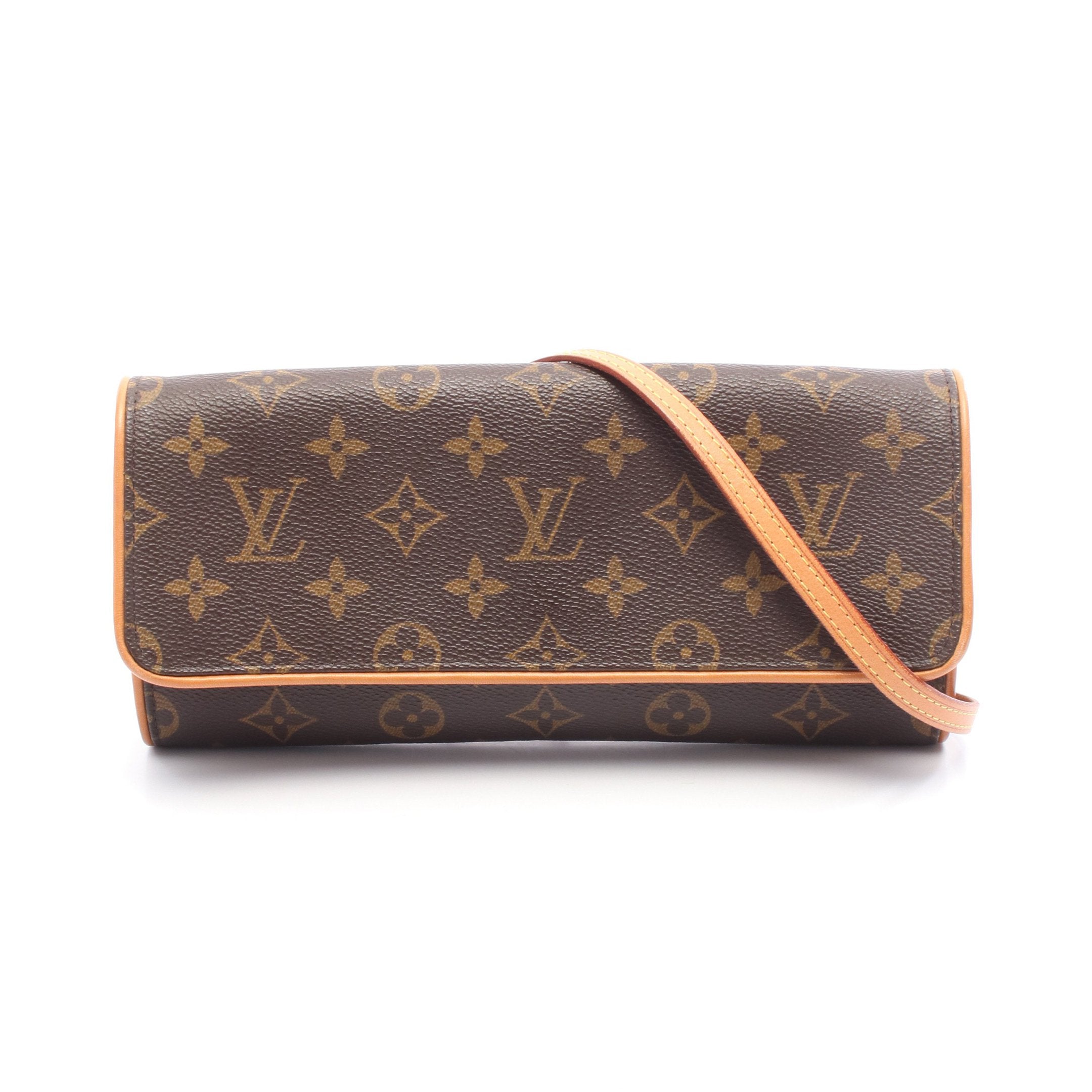 Louis Vuitton ポシェットツインgm ポシェットツインGM モノグラム ショルダーバッグ PVC レザー ブラウン