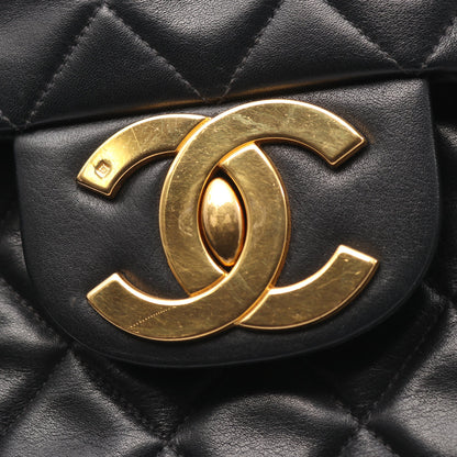 デカマトラッセ34 Wチェーンショルダーバッグ ラムスキン ブラック ゴールド金具 シャネル バッグ CHANEL