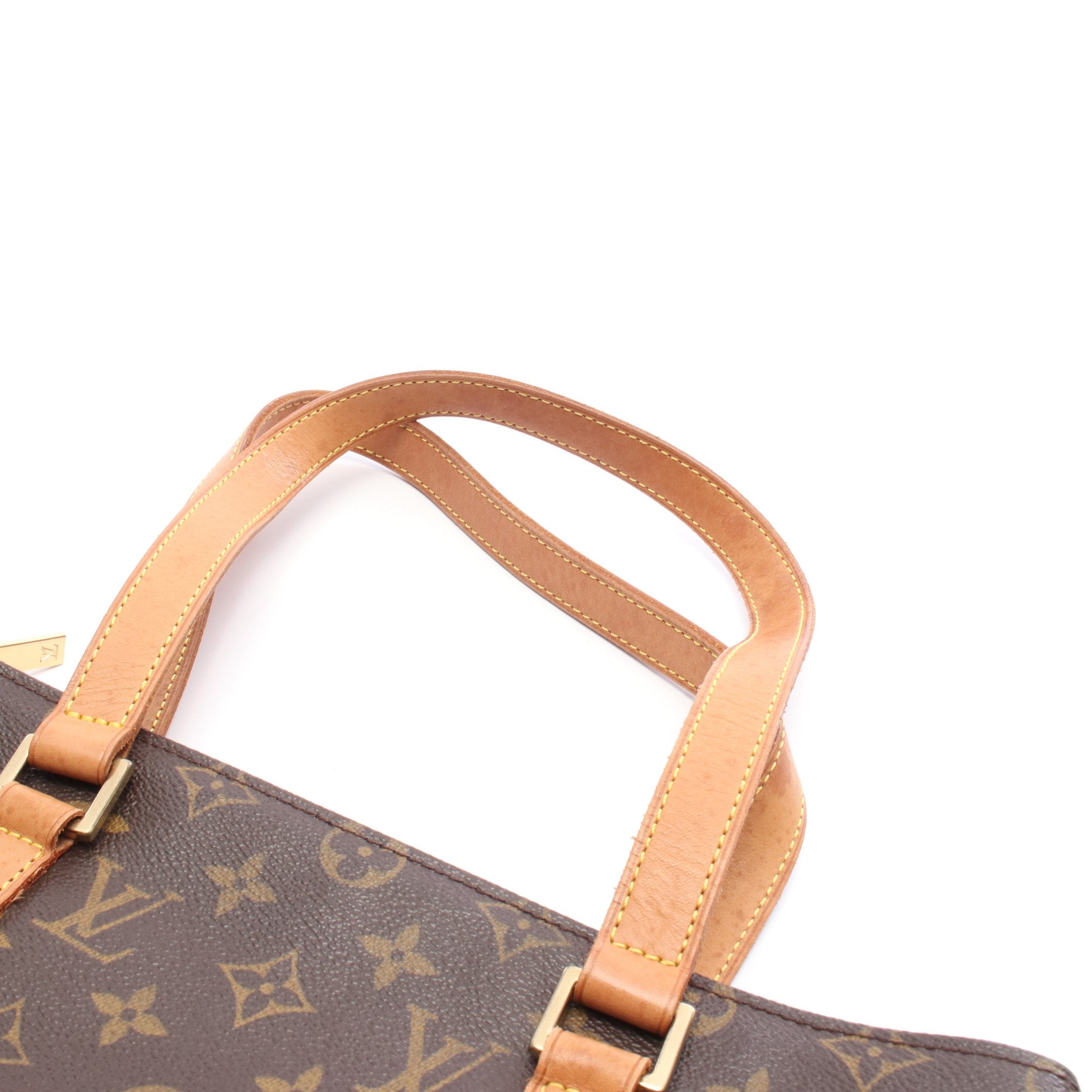 カバピアノ モノグラム ショルダーバッグ PVC レザー ブラウン ルイ